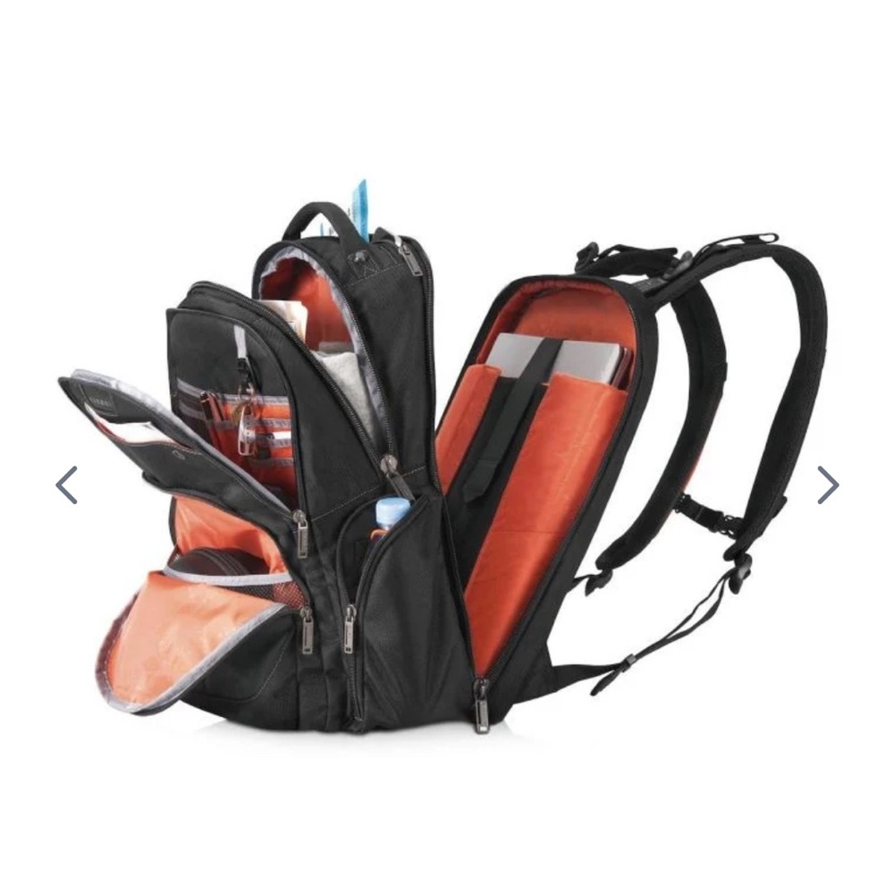 Everki Laptop Business Backpack Black with Orange lining